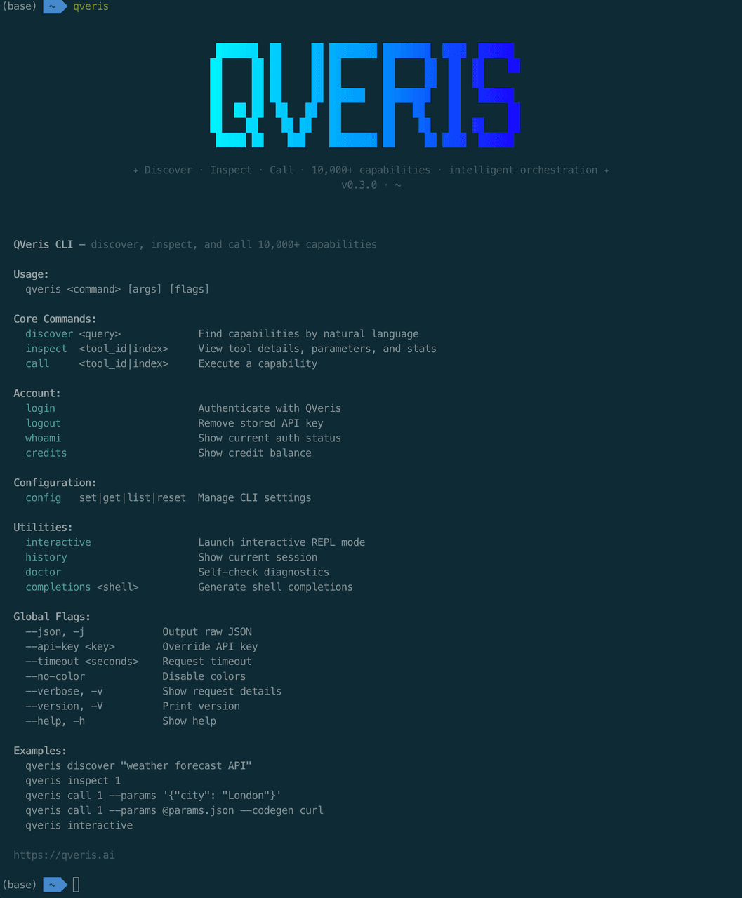 QVeris CLI:让终端成为你的万能 API 入口